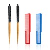 2 Round Combs And 2 Hair Combs, Bang Curly Hair
