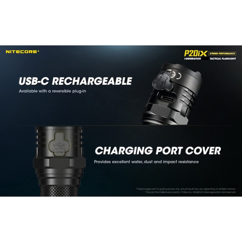 Nitecore P20iX Tactical Flashlight, 4000 Lumen USB-C Rechargeable High Lumen