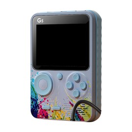 G5 Handheld Game Console 3.0in Screen Handheld Gaming Device Supports Memory Card Expansion and 2 Players GameColorful Gray Green