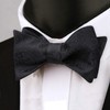 Alizeal Men's Paisley Jacquard Tuxedo Self Bow Tie with Hanky