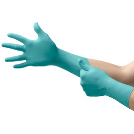 Ansell Microflex N89 Disposable Large Nitrile Gloves w/Rough Finish & Powder Free for General Use, Sample Taking - Green (Case of 500)