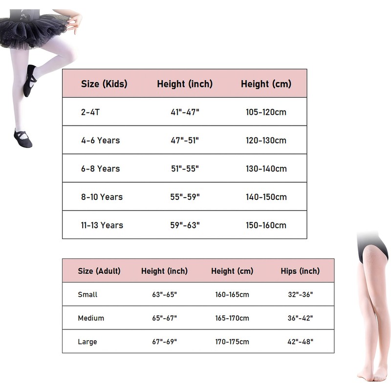 Danswan - Mallas de Ballet con Pies para Niñas y