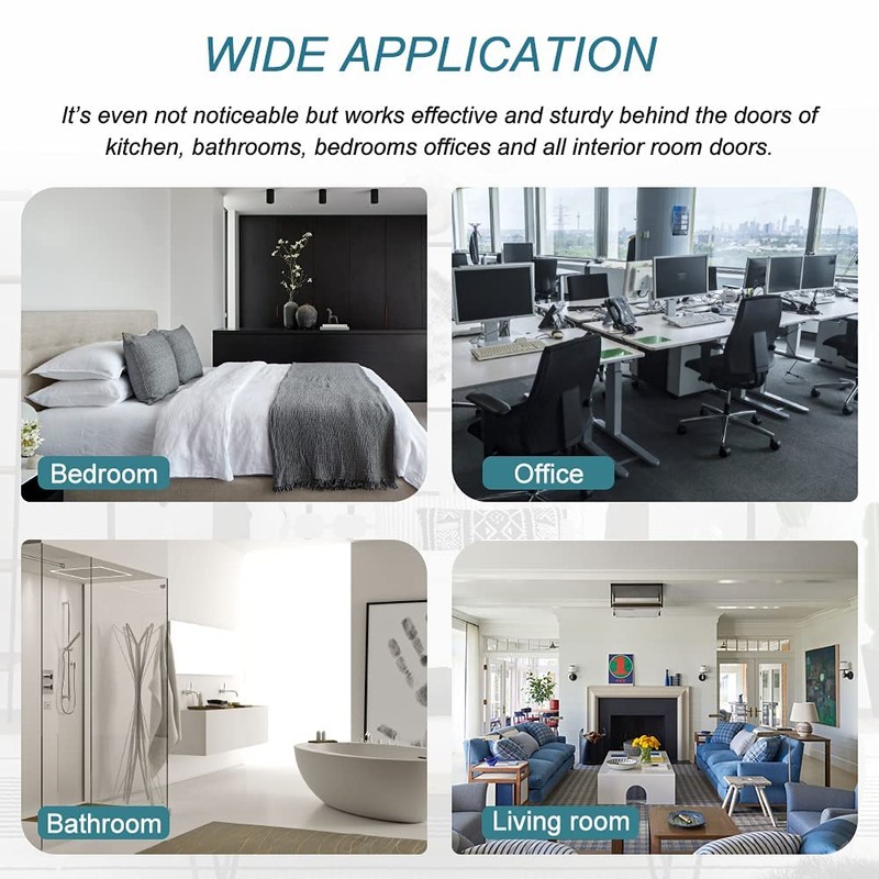 12 Pack Hinge Pin Black Door Stopper, Adjustable Heavy Duty