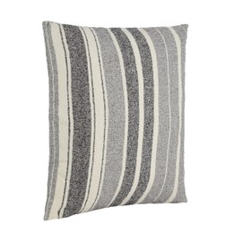 EGLO LIVING Chevery Decorative Couch Cushion in Industrial Vintage Design, Striped Decorative Cushion Made of Cotton and Polyester in Grey and Cream, Cushion Cover with Insert, Sofa Cushion 45 x 45 cm