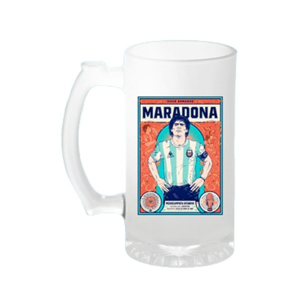 Chopera Maradona Vaso de Vidrio Measure Cocktail Glass Cup Perfect For Preparing Fernet, 473 ml / 15.9 fl oz cap