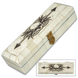 K Exclusive Skull & Arrow Bone Box Jewelry Keepsake Organizer Treasure Chest Trinket Holder