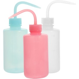 Botella de Limpieza para Pestañas Material Abs Resistente 3 Piezas de 250ml Boquilla Curva y Botella Exprimible para Uso Seguro y Práctico