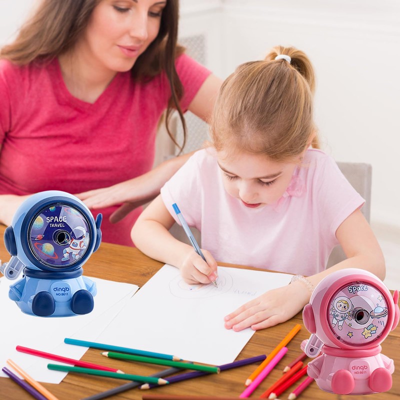 Detontek Astronaut Pencil Sharpener for Kids, Adjustable Pencil Sharpener with