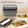 Lunch Box Double Layer Microwave Safe Leakage Proof Stainless Steel
