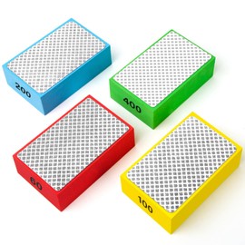 Glass Grinding x 4 Pieces Tile Grinding 60/100/200/400 Diamond Sanding Pad Tile Sanding Disc - Glass Polishing Wood Sanding Resin Sanding Block for Stones Glass Grinding Machine Sanding Pad Concrete