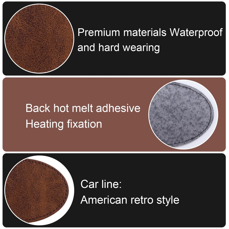 SmallCat 10 PCS Oval Leather Patches for Hats, Iron on
