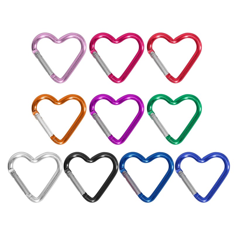 Heart Shaped Carabiner Clip Aluminum Alloy Keychain Clip Spring Snap