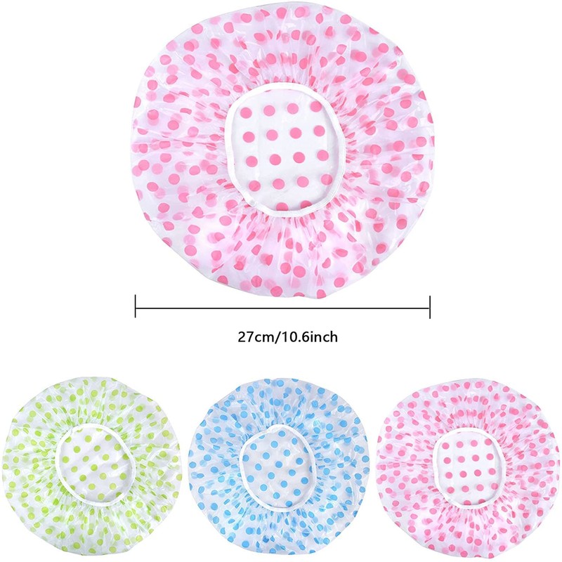 VTECHOLOGY Bath Cap, Waterproof Shower Hats, Reusable Plastic Bath Caps,