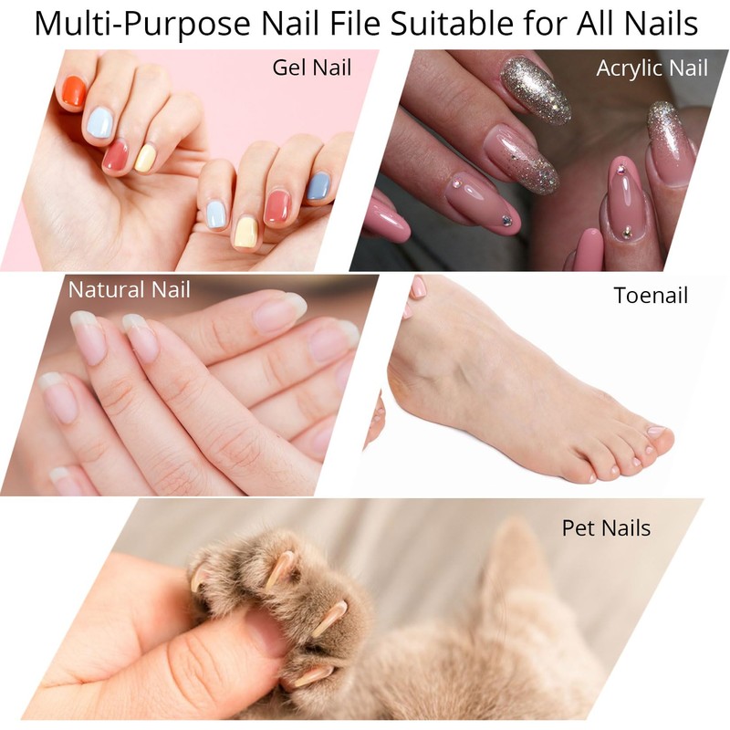 Nail Files, Professional Nail Files 100/180 Grit Nails File Double