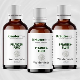 Kräutermax Willow Bark Drops | Willow Bark Plant Fluid as a Perfect Replacement for Willow Bark Capsules and Willow Bark Tea | Willow Bark Vegan According to Kräutermax Original Formula | 3 x 50 ml