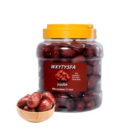 Perfect dates,Jujube dates，jujubes,17.6 oz (500 g) - Whole dates for baking, cooking, and snacking, sweet, chewy, and delicate in a jar。
