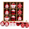 Cm-top Adornos Navideños de Santa Claus 9 Piezas,ornamentos Esferas,rojo
