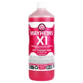 Mayhems - X1 Premixed PC Coolant - Computer Water Cooling Fluid - Liquid Cooling, Eco Friendly Series, UV Fluorescent, 1 Litre, Hot Cherry Pink