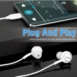 UrbanX OEM 2021 Type-C Stereo Headphones for Xiaomi 11T Braided Cable - with Microphone - White - USB-C Connector (US Version)