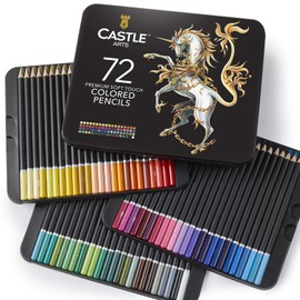 Castle Art Supplies Castle Art Supplies 72 Buntstifte Set |Hochwertige Farbminen mit weichem Kern für erfahrene Künstler, Profi- und Farbkünstler | Geschützt und sortiert in einer Präsentationsbox aus Blech