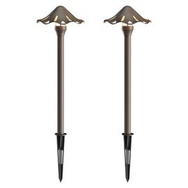 GOODSMANN Landscape Lighting Low Voltage Pathway Lights 2PK Landscape Path Lights 3W LED 180 Lumen Outdoor Walkway Lights Pathway Lights Wired 3000K Warm White with Cable Connectors