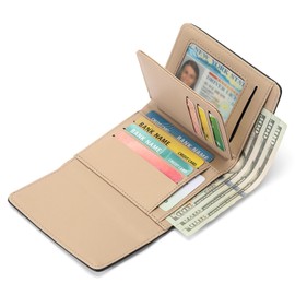 RNIEGA Women's PU Leather Trifold Wallet with Delicate Clasp, Fashionable and Beautiful, Easy to Carry