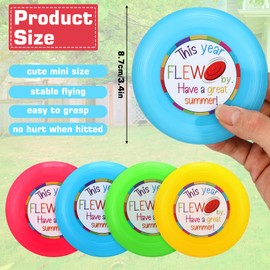 Relaxgiant 48 Pcs End of The Year Student Gifts Kids Flying Discs Bulk 3.4 Inch Small Flying Disks Flyer with Sticker Outdoor Lawn Playing Game for Kids Discs Students Children Teaching School Favors