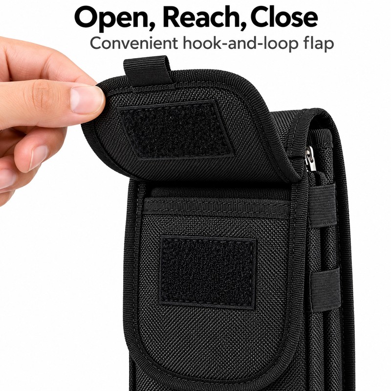 Phone Belt Pouch – Nylon Multi-Pocket Holder for Hands-Free Travel,
