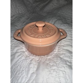 Staub New STAUB Mini La Cocotte Pink Ceramic Casserole Dish w/Lid 8 oz