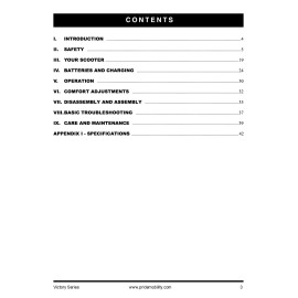 Pride Mobility OWNER'S MANUAL - Hard Copy - Pride Victory 10 Scooter