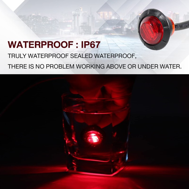 TMH (Pack of 100) 3/4 Inch Mount RED LED Clearance