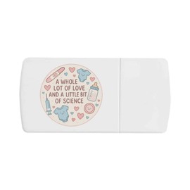 'A Whole Lot of Love and A Bit of Science' Pill Box with Tablet Splitter (PI00035200)