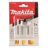 Makita D-53338 3 Piece Carbide 6mm Shank Wood Router Bit