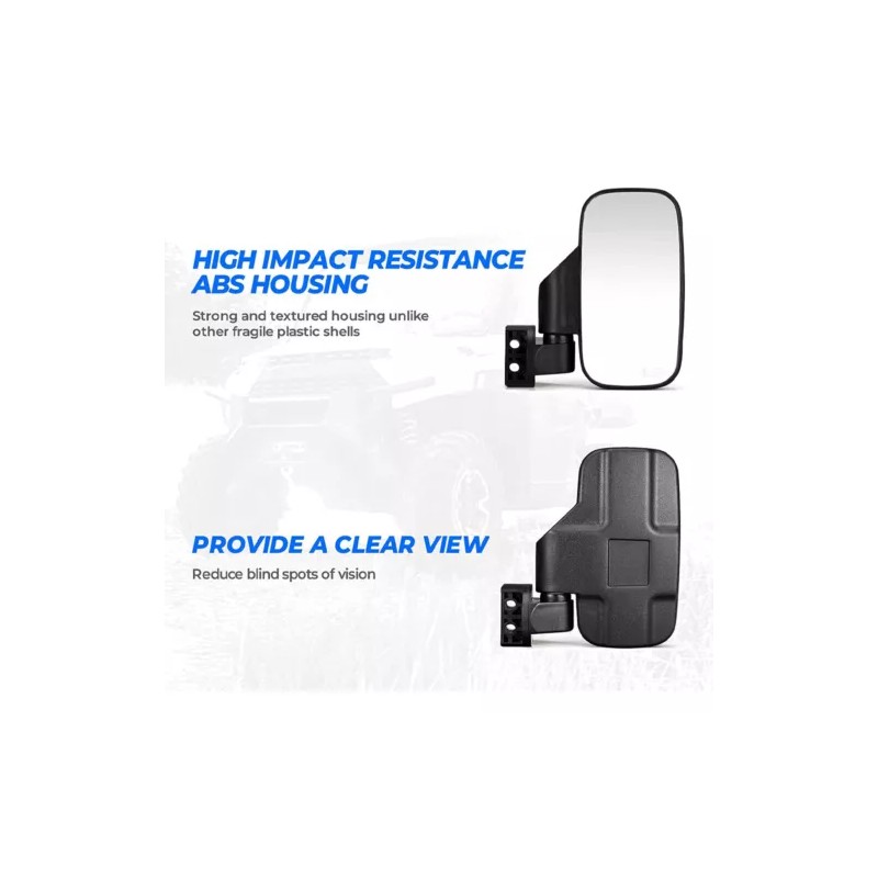 TWOM 1.75"~2" Breakaway Side Mirrors Rear View Mirror Set For
