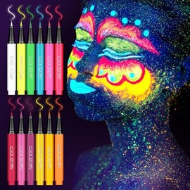 COOL STORY 12 Colors UV Neon Liquid Eyeliner Set Matte Colored Eyeliners Pen Waterproof Smudge-proof Pigmented Graphic Liners, Delineadores de Colores Para Ojos Eye Makeup Gift Kit