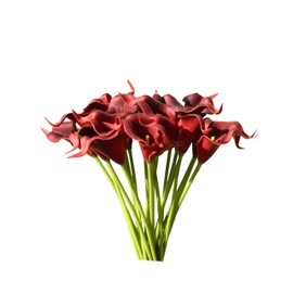 Mandy's 20pcs Dark Red Artificial Calla Lily Flowers 13.4" for Home Kitchen & Wedding Decorations