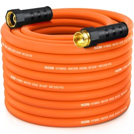 Garden Hose 75 ft x 5/8", NON-EXPANDING Flexible Water Hose, Kink Resistant Lightweight Hybrid Hose, Leakproof Yard Hose with Male to Female Fittings