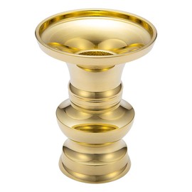 Butsudanya Takita Shoten Buddhist Articles, Flower Articles, Polished, 3 Inches, Height 3.7 inches (9.3 cm) x Diameter 2.8 inches (7.2 cm), Flower Holder for Buddhist Altar, Vase, Brass, Takaoka