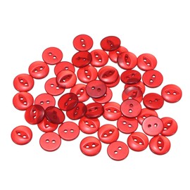 HARFINGTON 50pcs 20L Red Round Sewing Buttons 12.5mm 1/2" Resin 2-Hole Fish Eye Craft Replacement Button for Craft Pants Dress Skirt Clothing Fastener Buttons