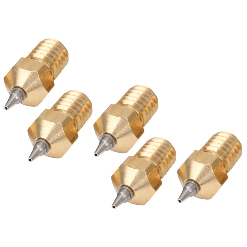 5Pcs 3D Printer Nozzle Set Brass with Stainless Steel Tips