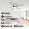 SNJ 52 Inch Brushed Nickel Ceiling Fans with Lights and