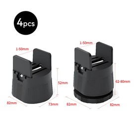 MerwDeeyt 4 Pack Furniture Risers with Screw Clamp 6-8cm Adjustable Height Bed Risers Black Desk Riser Blocks Sofa Table Chair Risers Fit for Square Round Chair Leg Diameter 1-5cm