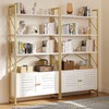 YITAHOME Bookshelf and Bookcase with Storage Cabinet, Standing 5 Tiers