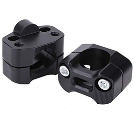Motorcycle Handlebar Clamp Aluminum Alloy 28mm Motorcycle Handlebar Grip Fat Bar Mount Clamps Riser (Black)