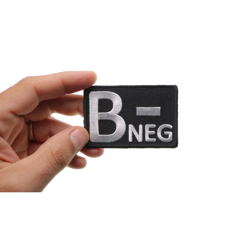 B Negative Blood Type Patch, Iron on Patch, Embroidered
