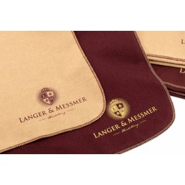 Langer & Messmer Polishing Cloths for Smooth Leather Made of 100% Cotton in a Practical Set - The Shoe Cleaning Cloth for Professional Shoe Care (Bordeaux | Beige), Beige / Bordeaux.