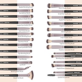MAANGE 30 Pcs Brochas de Maquillaje Profesionales con Estuche, Base de Maquillaje Facial Sintética Premium Polvo Rubor Sombra de Ojos Mezcla Brochas p