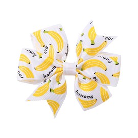 Baby Girls Banana Bow Hair Clips Kids Girls Fruits Bowknot Girls Banana Hair Bow Clips BBG94 (A1-White Bow)