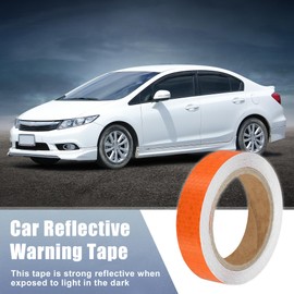 X AUTOHAUX Universal 2.5cmx10m Orange Car Reflective Stickers Reflective Tape Safety Warning Reflective Protector - Pack of 1