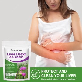 Secret De Peau Liver Health Support Supplement - Liver Cleanse Detox & Repair 30 Days Detox Tea